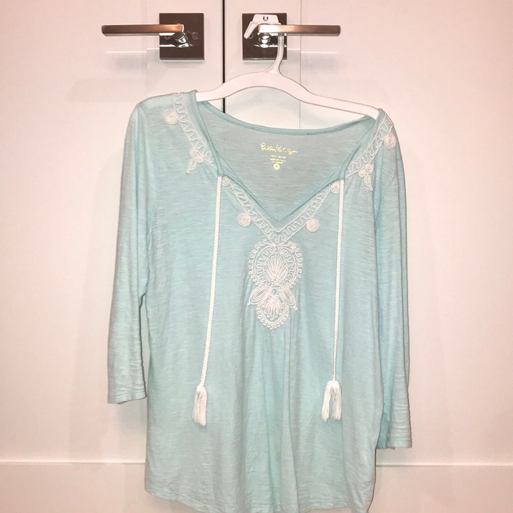 Lily Pulitzer light blue shirt